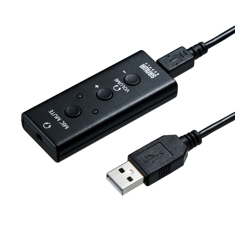 USBオーディオ変換アダプタ 3.5mmプラグ（4極） ヘッドセット用 MM 