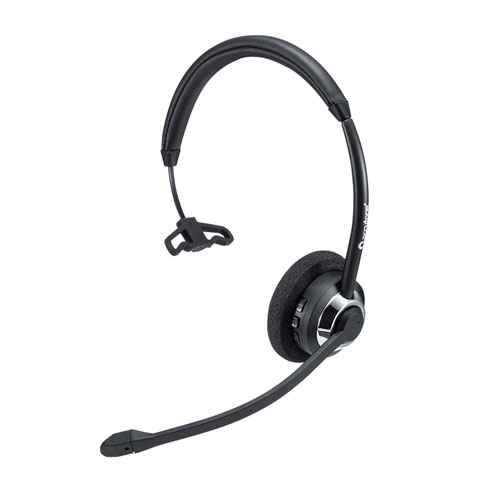 Bluetoothヘッドセット ワイヤレス 片耳 オーバーヘッド コールセンター向け Mm Btmh39bkの販売商品 通販ならサンワダイレクト