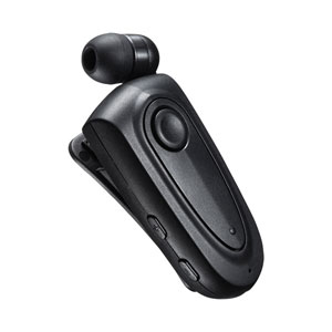 Bluetoothヘッドセット 片耳 カナル型イヤホン ケーブル巻取り式 振動機能つき