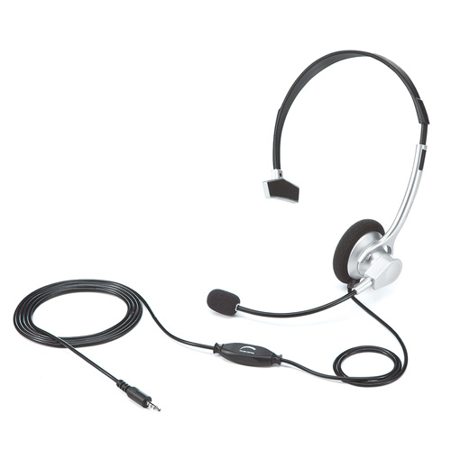 4極対応ヘッドセット 片耳タイプ シルバー PS5対応 全指向性 