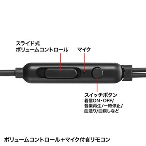 マイク付きステレオイヤホン(ボリュームコントロール付・ブラック・PS5 
