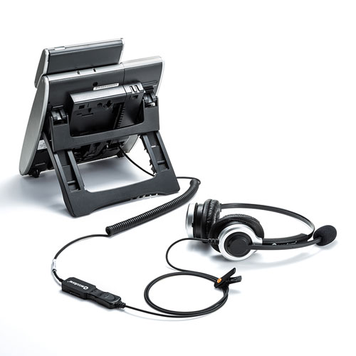 電話機用ヘッドセット RJ-9接続 両耳タイプ コールセンター 固定電話 