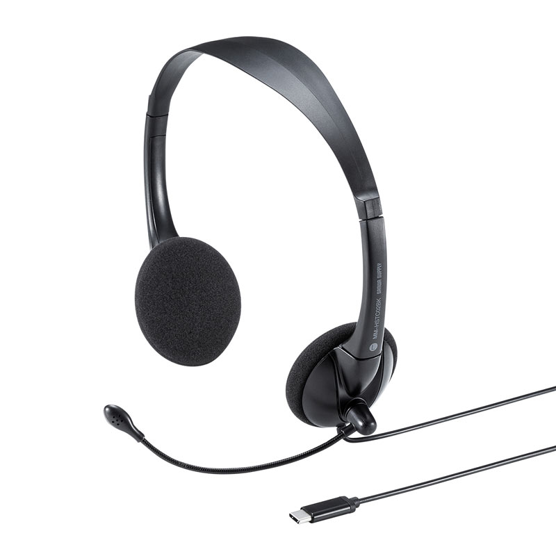 Usb Typec ヘッドセット 単一指向性 高音質 手元スイッチ付き Mm Hstc02bkの販売商品 通販ならサンワダイレクト