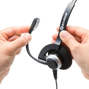 USBヘッドセット 片耳タイプ コールセンター向け PS5対応 単一指向性 Skype コールセンター web会議 両耳対応 フレキシブルアーム 有線  MM-HSU07BK