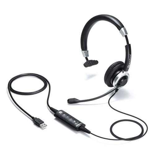 ノイズキャンセリングマイク付きUSBヘッドセット 片耳タイプ PS5対応 