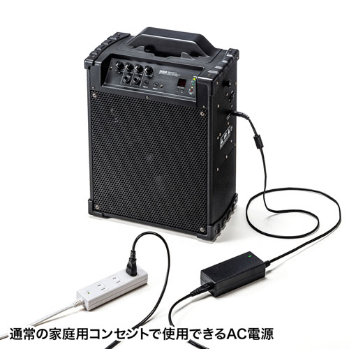 拡声器 ワイヤレスマイク 有線マイク付き 60W出力 AC電源 内蔵バッテリー 音楽再生 収納用バッグ付 会議 セミナー イベント 選挙  MM-SPAMP10