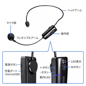 サンワサプライ ワイヤレスポータブル拡声器 MM-SPAMP15 サンワサプライ ワイヤレスポータブル拡声器 MM-SPAMP15 1個