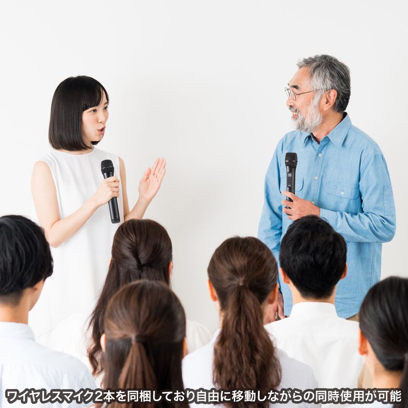 �g���� ���C�����X�}�C�N �X�s�[�J�[�Z�b�g �}�C�N2�{�t 40W �d�r�쓮 AC�d�� ��^ ���[�o�b�O�t�� PA�V�X�e�� �C�x���g �I�� �Z�~�i�[ �u�` ��c �^����