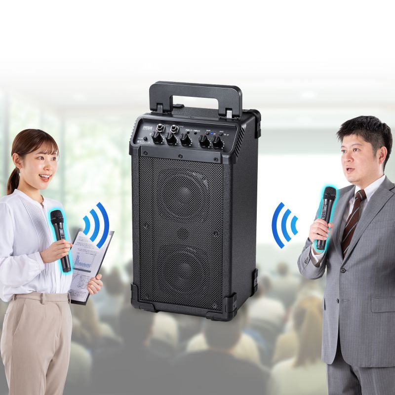 �g���� ���C�����X�}�C�N �X�s�[�J�[�Z�b�g �}�C�N2�{�t 40W �d�r�쓮 AC�d�� ��^ ���[�o�b�O�t�� PA�V�X�e�� �C�x���g �I�� �Z�~�i�[ �u�` ��c �^����