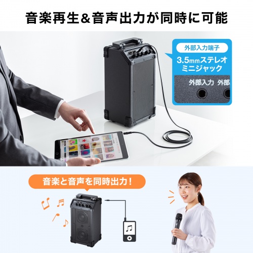 拡声器 ワイヤレスマイク スピーカーセット マイク2本付 40W