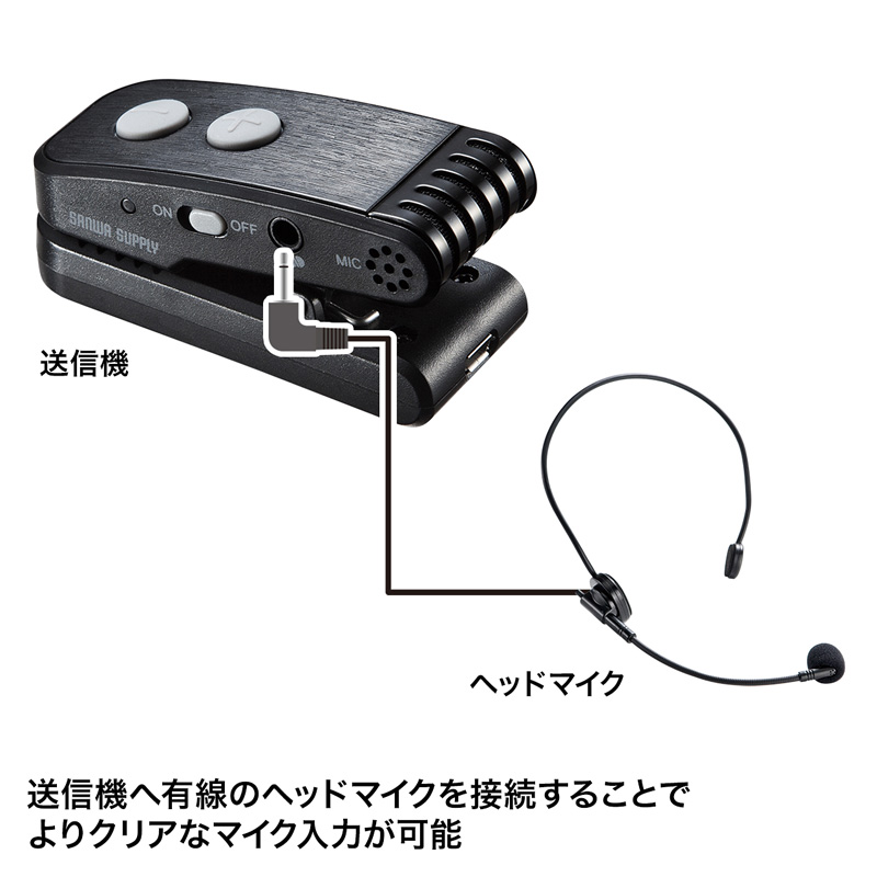 ワイヤレスポータブル拡声器 18W出力 ヘッドマイク付きMM-SPAMP5ワイヤレスマイク付き拡声器スピーカー（授業・飛散・飛沫）