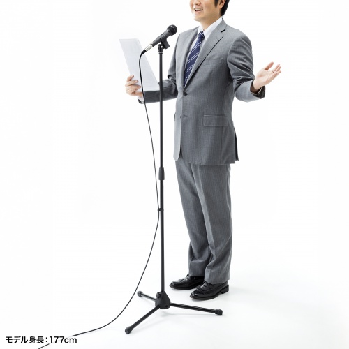 �g���� �}�C�N�X�^���h ���u���X�g���[�g�^ ����81.5-146cm �N���b�v���}�C�N�z���_�[�t �}�C�N���a1.8�`3.5cm�Ή�