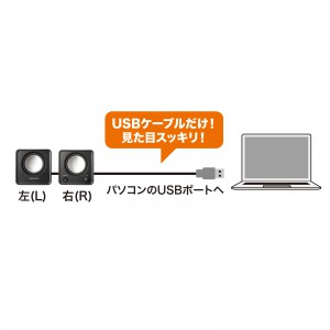 コンパクトPCスピーカー USB接続 6W出力 パッシブラジエーター MM