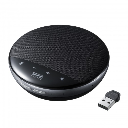 ワイヤレス会議スピーカーフォン 2.4GHz レシーバー 有線接続可能 USB
