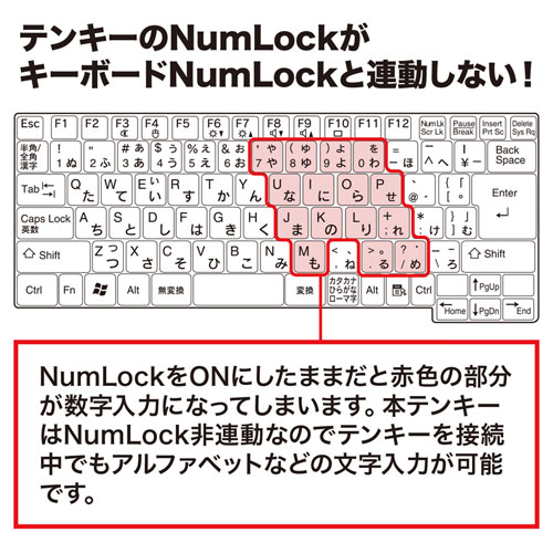 USBテンキー(ケーブル巻取り・アイソレーション・ブラック) NT-21UBK