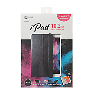 iPad 10.2インチ 手帳型ケース PUレザー ブラック