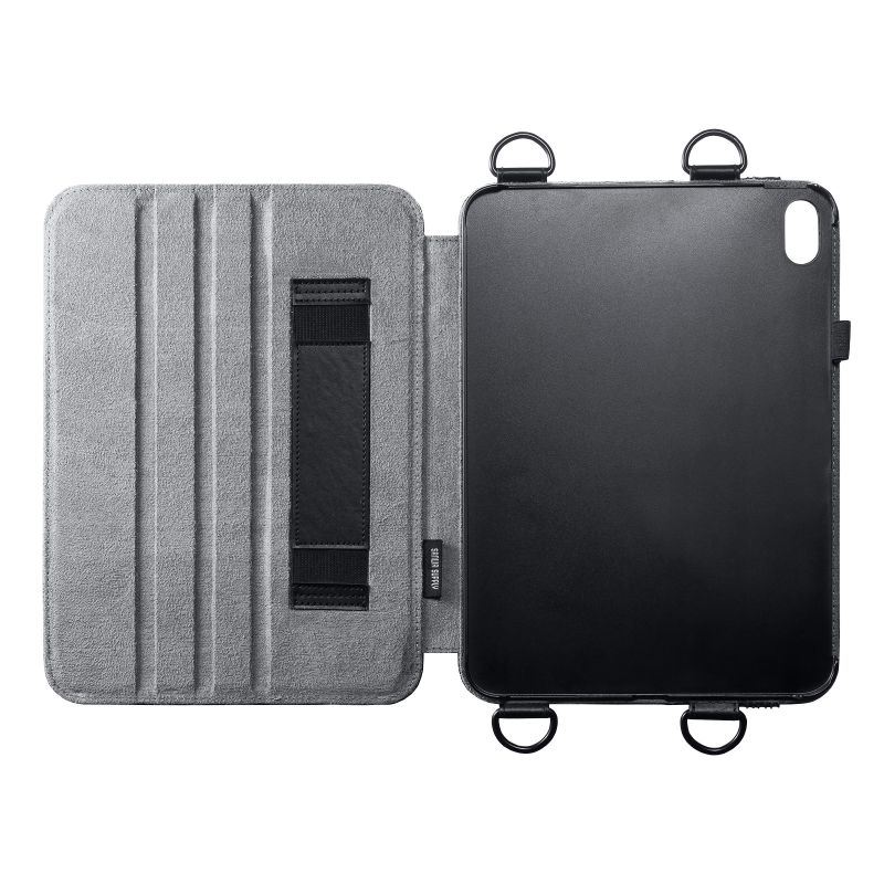 iPadケース 10.9インチ iPad 第10世代 第十世代 ショルダーベルトケース スタンド機能付き 名刺ポケット付 ペンシル収納 PDA-IPAD1912BK