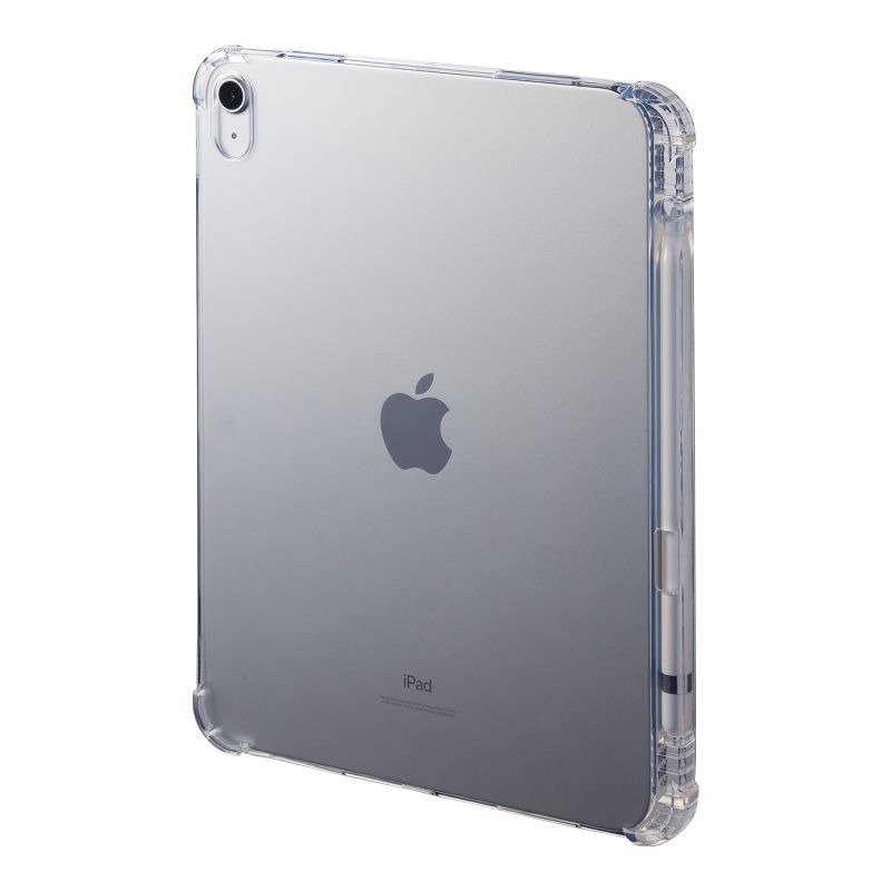 10.9インチ iPad 第10世代 ペン収納ポケット付きクリアカバー PDA-IPAD1918CL