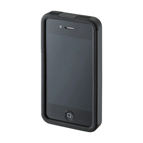 iPhone 4 ハードシリコンケース（コネクタキャップ付・ブラック）PDA ...