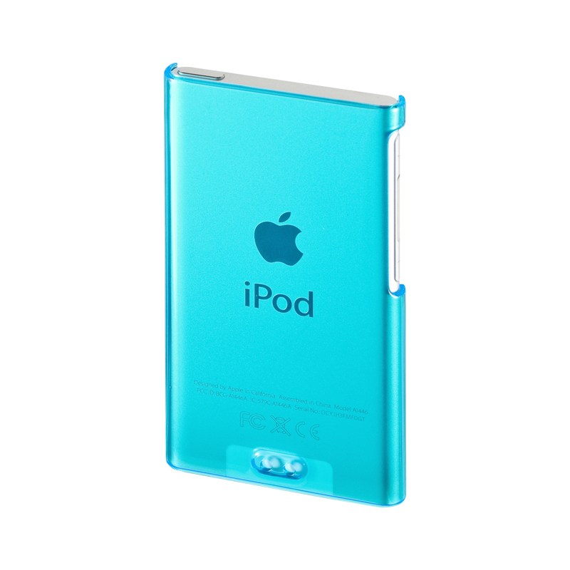 iPod nano 7世代・ソフトケース 強化ガラスフィルム付き スカイブルー