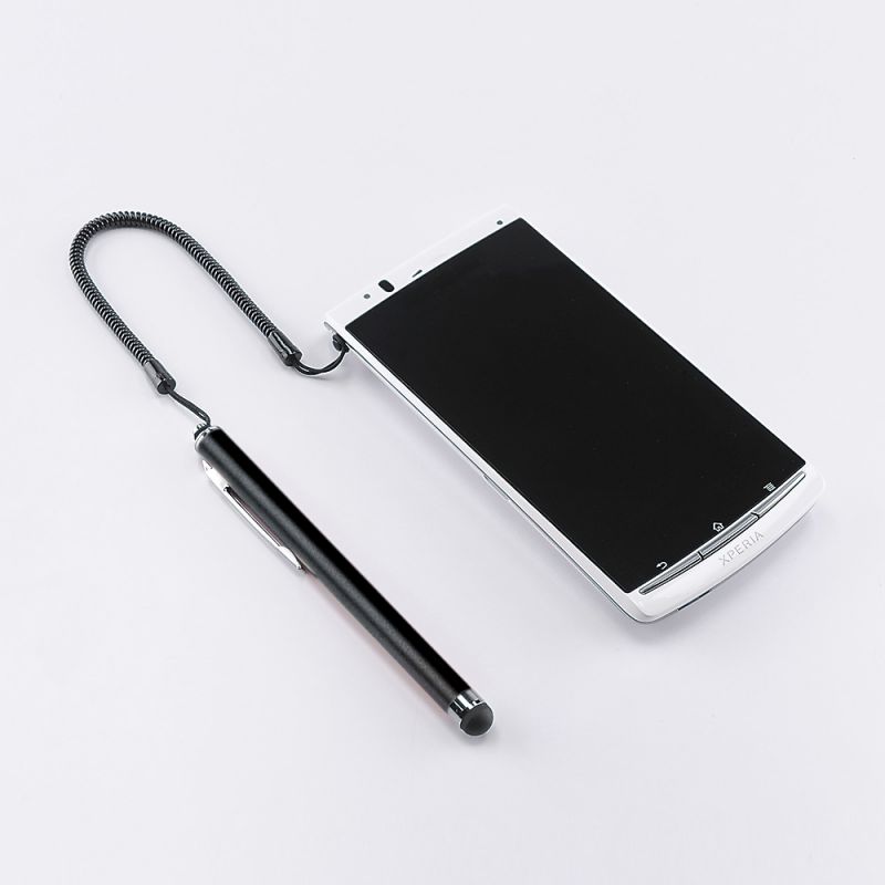 スマートフォン＆タブレット用タッチペン（ストラップタイプ・ブラック） PDA-PEN25BK