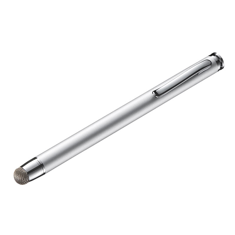 導電性ファイバー素材タッチペン（先端交換部品付属・シルバー
