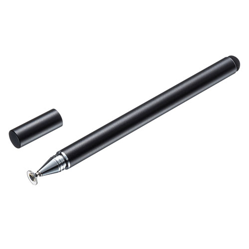 ディスク式＆導電繊維タッチペン（ブラック）