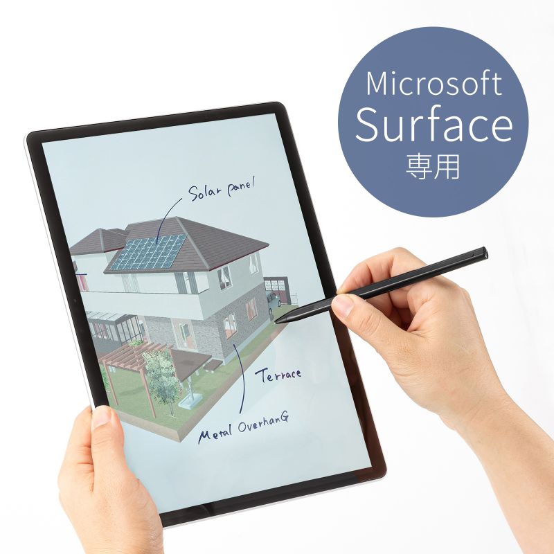 Microsoft Surface専用充電式極細タッチペン ブラック PDA-PEN57BKの 
