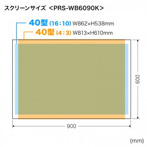 プロジェクタースクリーン マグネット式 40型 プロジェクター