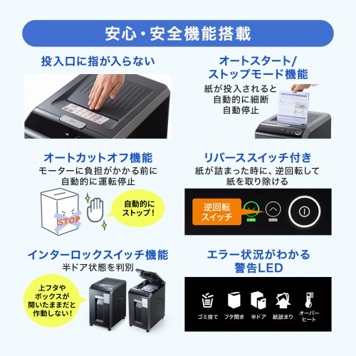業務効率UP⭐️自動細断400枚 大容量50L業務用シュレッダー セキュリティ Amazon.co.jp: Gulcircle オートフィードシュレッダー