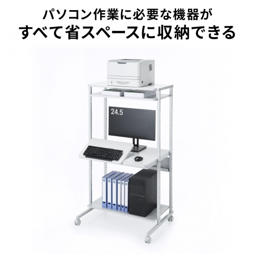 【登场】H型新品パソコンデsuku 收纳ラック2个付き オfiisudesuku サンワダイレクト本店 サンワサプライ【オフィス・PC周辺通販】