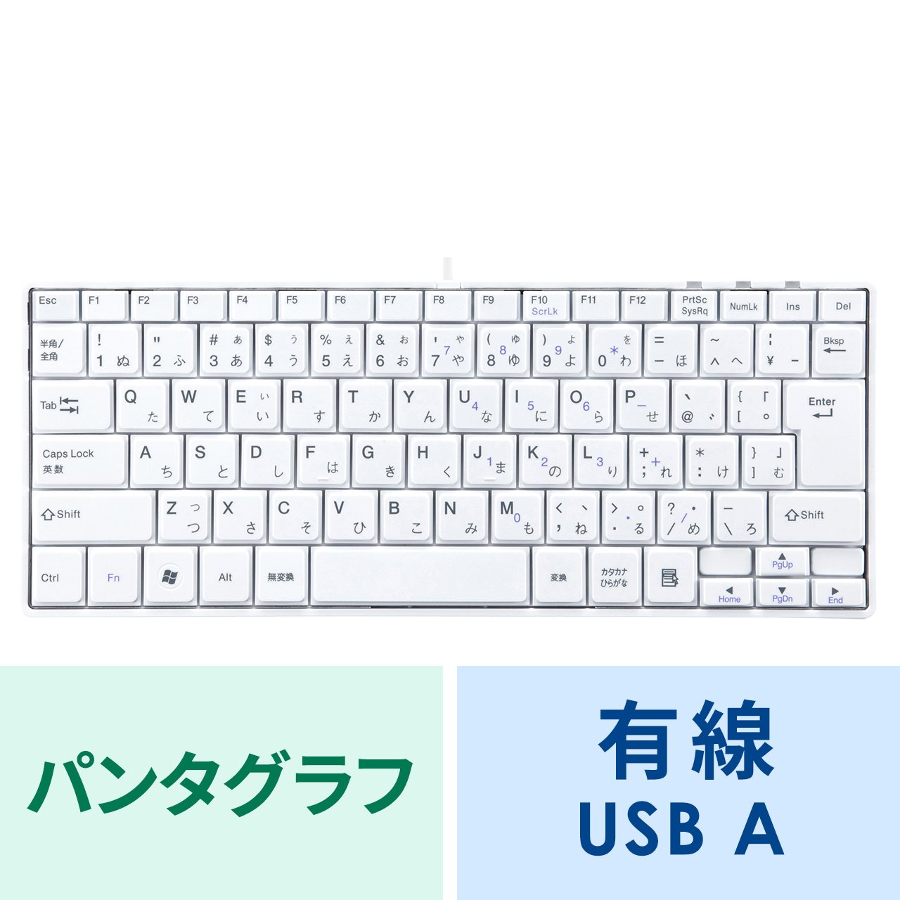 有線キーボード(USB A) テンキーなし パンタグラフ 日本語配列(JIS