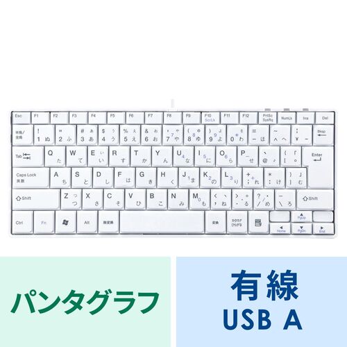有線キーボード(USB A) テンキーなし パンタグラフ 日本語配列(JIS) ホワイト SKB-SL18WN