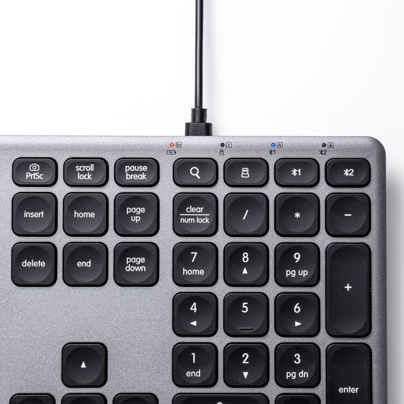 Bluetooth�L�[�{�[�h USB�[�d�� ���C�����X BT�� USB A���V�[�o�[ �}���`�y�A�����O 2.4GHz ���{��z�� �p���^�O���t�� �u���b�N