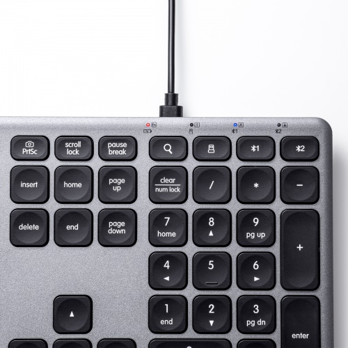 Bluetooth�L�[�{�[�h USB�[�d�� ���C�����X BT�� USB A���V�[�o�[ �}���`�y�A�����O 2.4GHz ���{��z�� �p���^�O���t�� �u���b�N