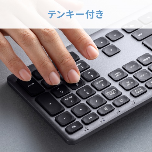 Bluetooth�L�[�{�[�h USB�[�d�� ���C�����X BT�� USB A���V�[�o�[ �}���`�y�A�����O 2.4GHz ���{��z�� �p���^�O���t�� �u���b�N