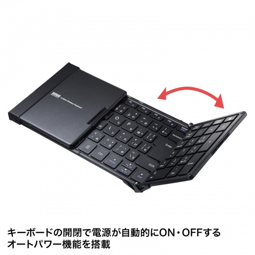 折りたたみ式 ワイヤレスキーボード テンキーあり 2.4GHz パンタグラフ 充電式 日本語配列(JIS) スタンド ブラック SKB-WL35BK