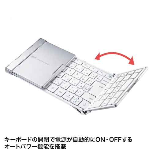折りたたみ式 ワイヤレスキーボード テンキーあり 2.4GHz パンタグラフ 充電式 日本語配列(JIS) スタンド ホワイト SKB-WL35W