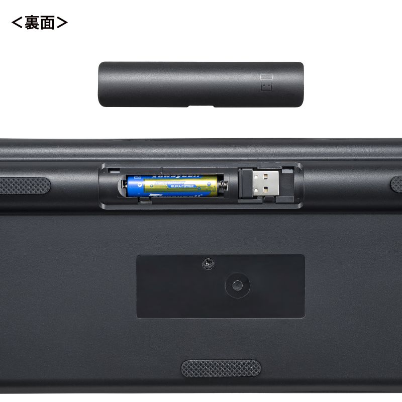 2.4GHz ワイヤレスキーボード テンキーなし メンブレン マウスセット 静音 乾電池 日本語配列(JIS) ブラック SKB-WL38SETBK