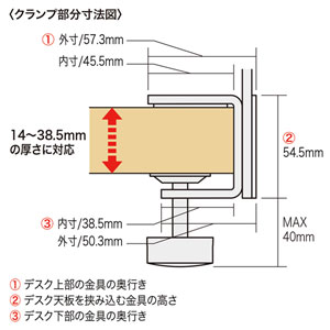 デスクトップパネル（クランプ式・W600×D55×H410mm） SPT-DP60の販売