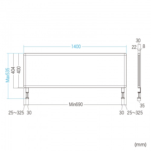 �f�X�N�g�b�v�p�l�� �f�X�N�p�[�e�[�V���� W1400�~H400 �N���X�^�C�v �N�����v�� �O���[