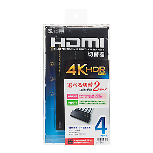 HDMIؑ֊ 4 1o 4K/60Hz HDR HDCP2.2Ή /蓮؂ւ HDMIZN^[ SW-HDR41L