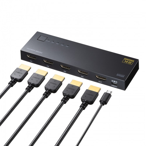HDMI4入力切替器HDMI 4入力切替器(画面分割/入力機器をリモコン操作可)HDS841SL