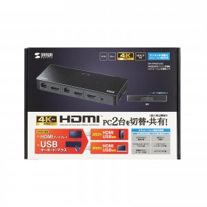 HDMIパソコン切替器 4K対応 エミュレーション非搭載 2：1 多機能