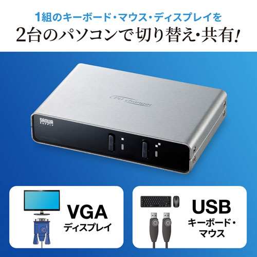 パソコン自動切替器（2:1・USB） SW-KVM2LUN2