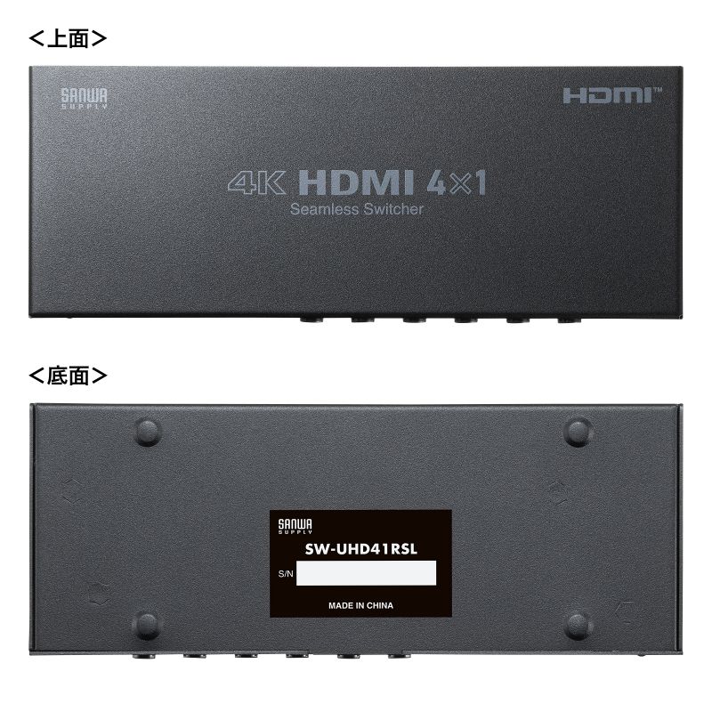 HDMI�ؑ֊� 4����1�o�� �V�[�����X�ؑ� �����R���t 4K30Hz �蓮 �����֑ؑΉ�