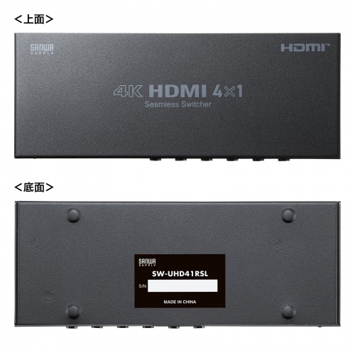 HDMI�ؑ֊� 4����1�o�� �V�[�����X�ؑ� �����R���t 4K30Hz �蓮 �����֑ؑΉ�