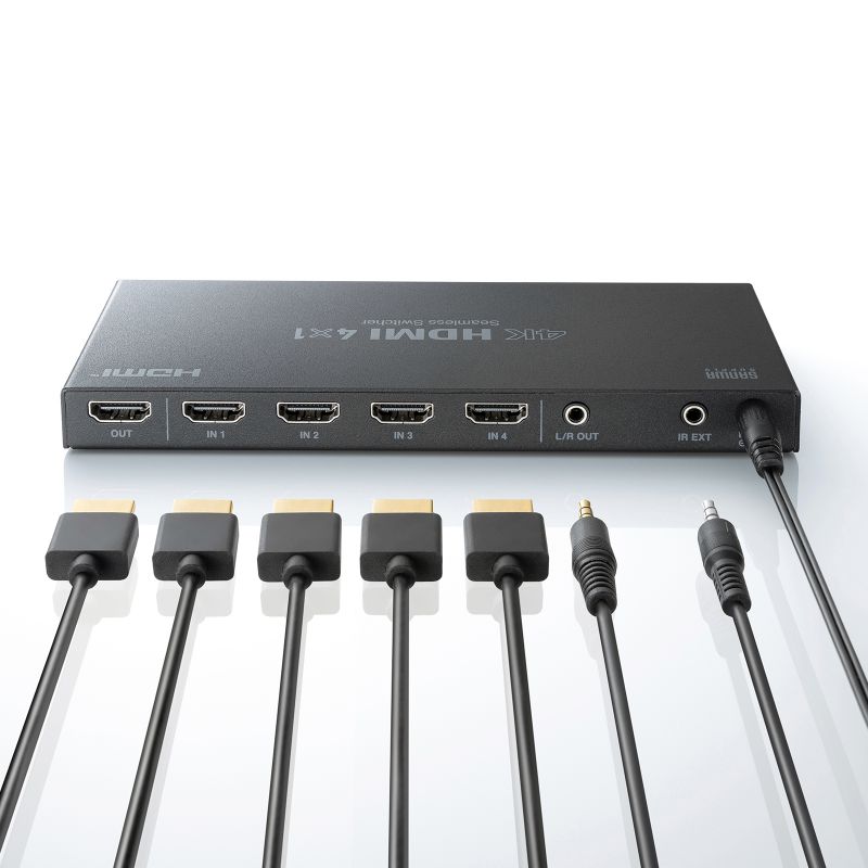 HDMI�ؑ֊� 4����1�o�� �V�[�����X�ؑ� �����R���t 4K30Hz �蓮 �����֑ؑΉ�