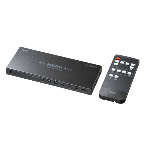 【未使用・未開封】 サンワサプライ HDMI切替器 SW-UHD41H 4K対応 HDMI切替器 4入力1出力 シームレス切替 リモコン付 4K30Hz 手動