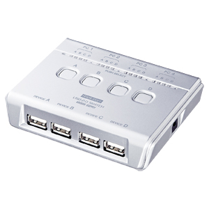 USB2.0ハブ付手動切替器（4回路） SW-US44H